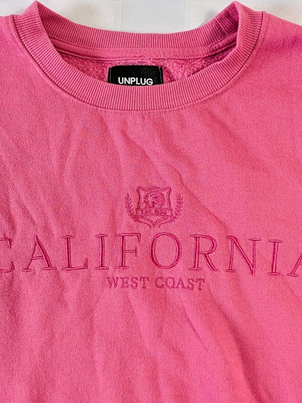 CALIFORNIA WEST COAST PINK WOMEN'S SWEATER BY BLUENOTES UNPLUG SIZE MEDIUM - Picture 2 of 8